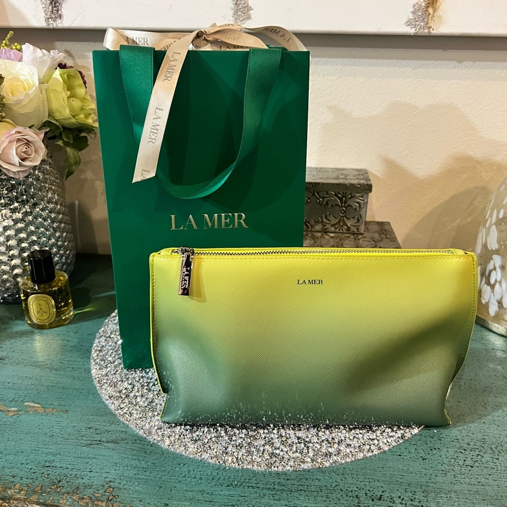 La Mer Cosmetic Bag in Green Ombré (New)